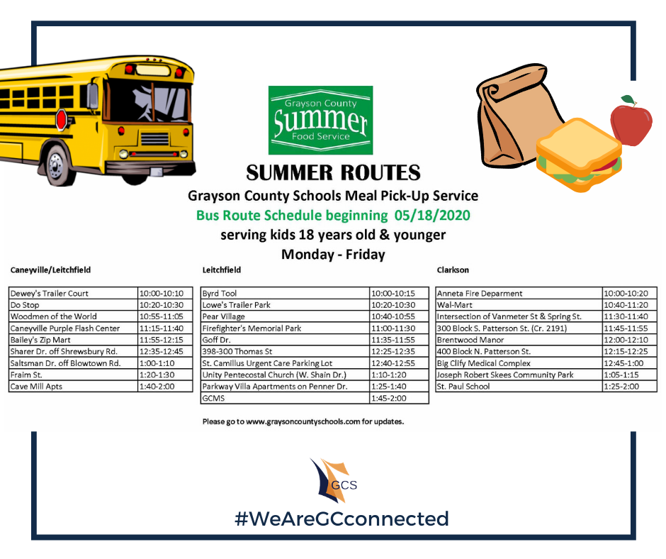 Meals on the Bus Summer Schedule to Start May 18