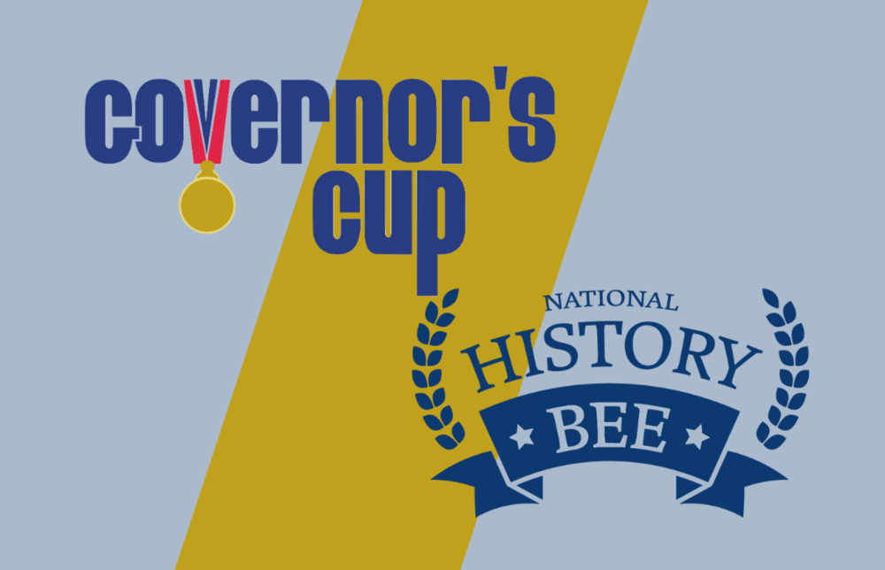 Decorative - Governor's Cup logo with medal as the V and National History Bee logo with laurels on either side