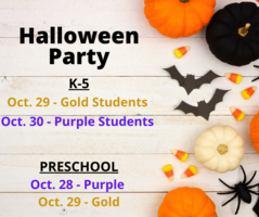 Halloween Parties Scheduled