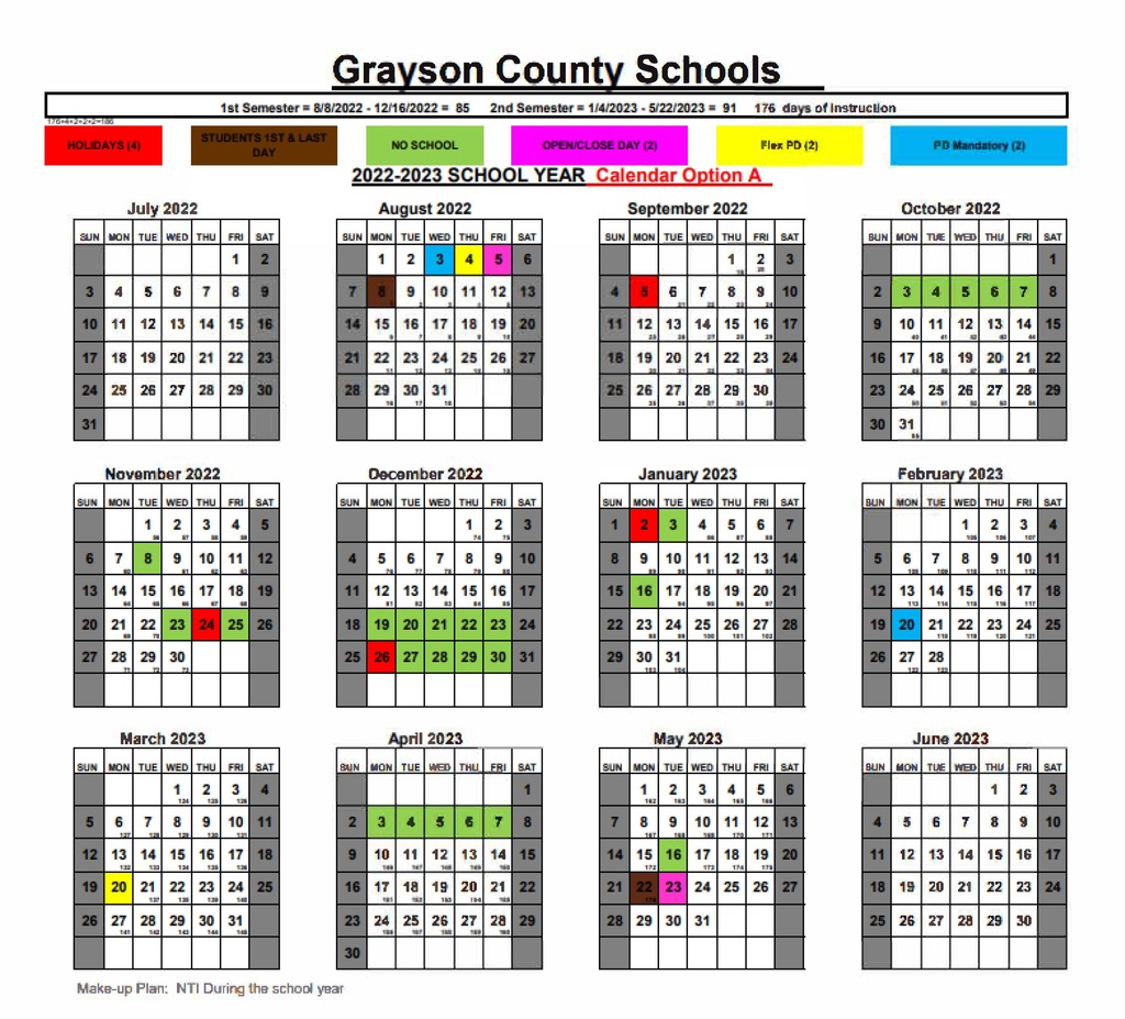 Forsyth County Calendar 2022 23 Live Feed | Grayson County Schools