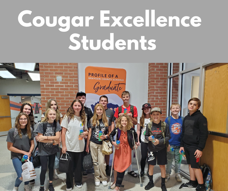 Cougar Excellence Students for the week