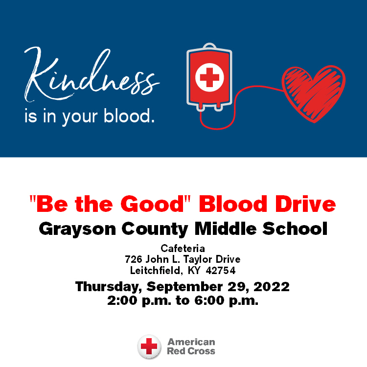 American Red Cross Blood drive info poster