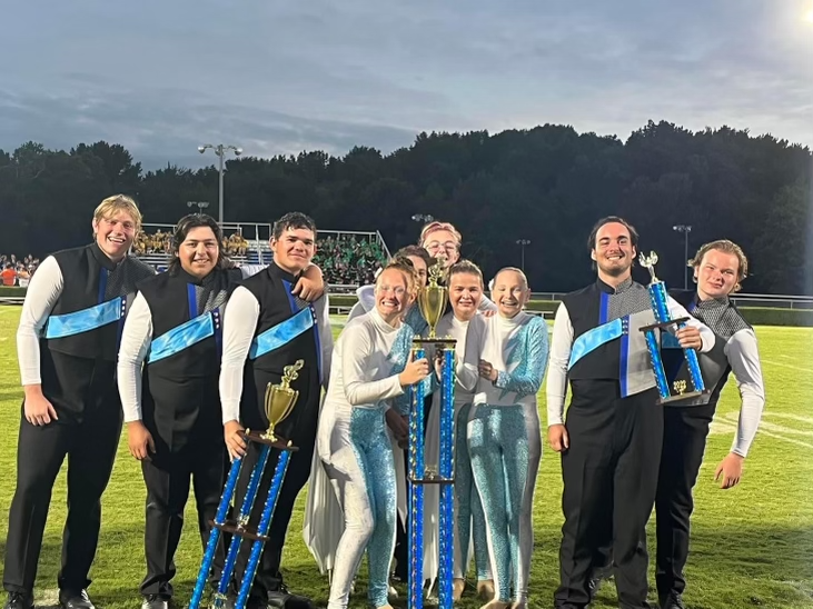 GCHS Band members with Grand champion trophy