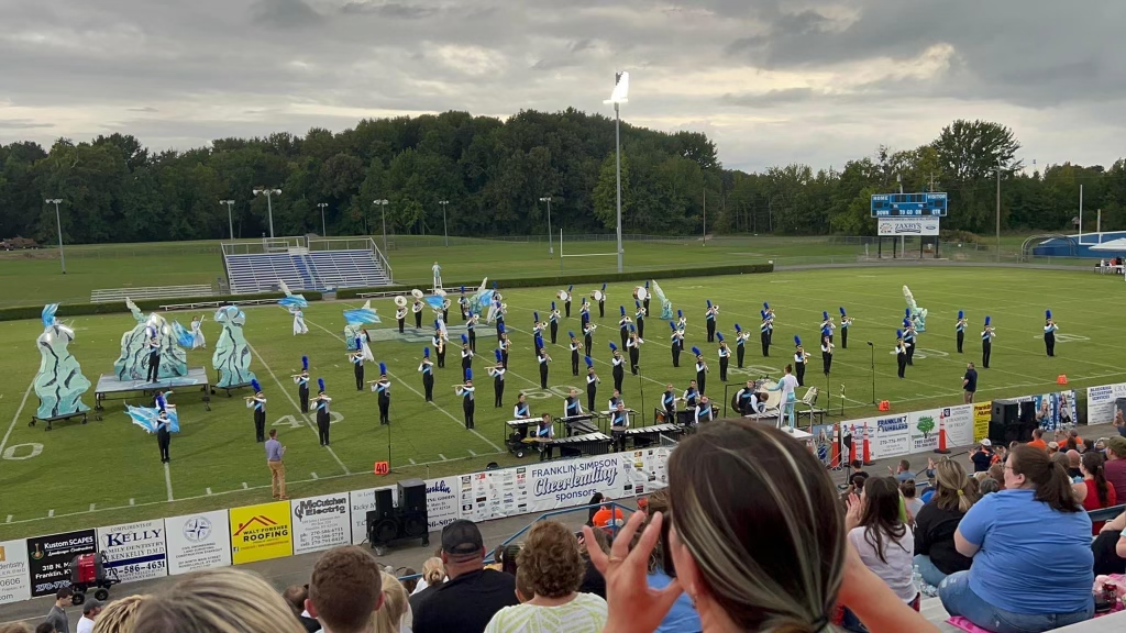 GCHS Band members performing on football field