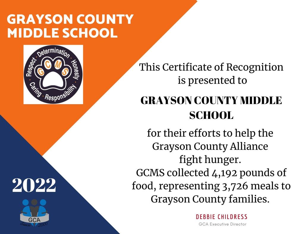 Grayson Co Alliance certificate
