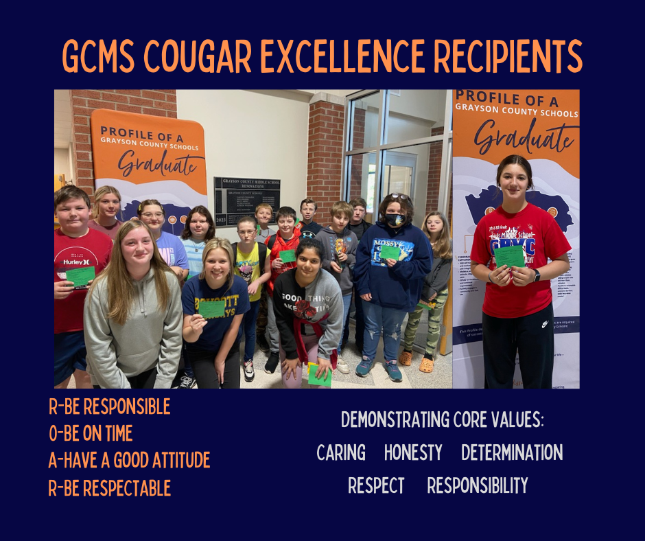 Cougar Excellence Recipients